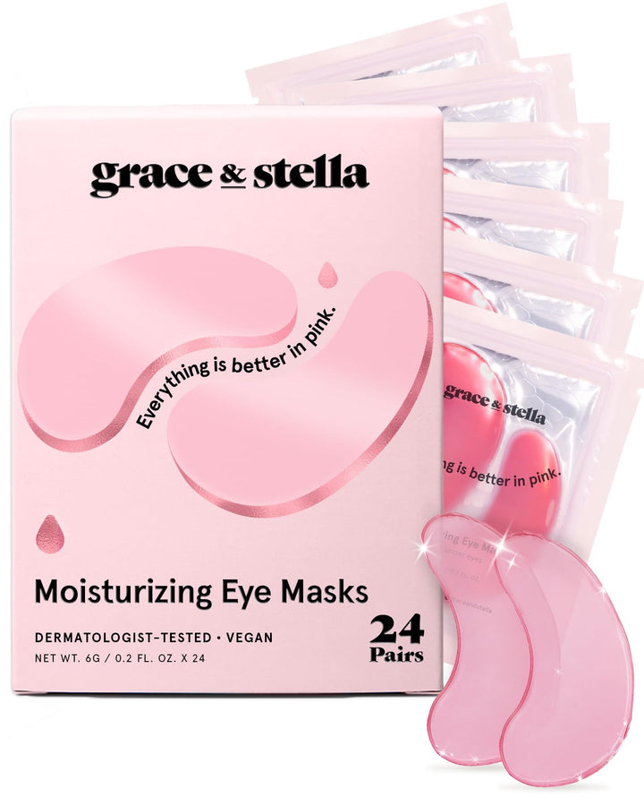 grace & stella front packaging showing 24 pairs and pink design for gifting