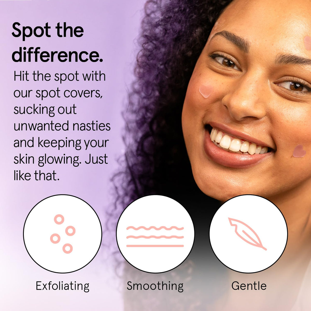grace & stella close-up of hydrocolloid texture, absorbs fluid to flatten spots