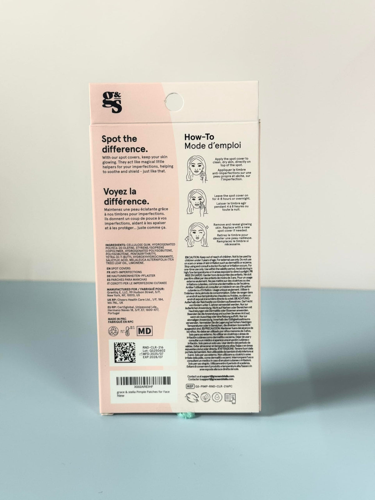 grace & stella ingredients visual with tea tree and salicylic acid for blemish support