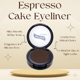 Graftobian brush stroke of espresso brown demonstrating buildable pigmentation