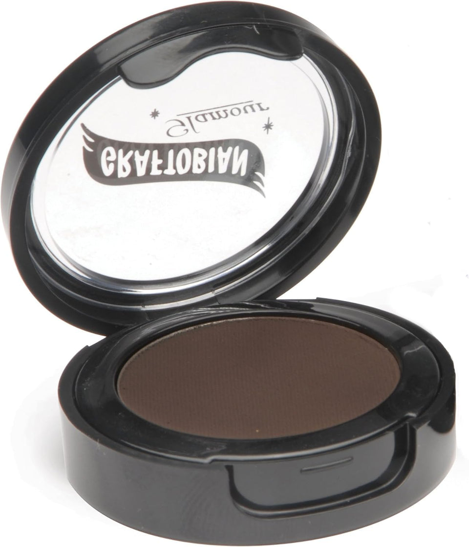 Graftobian front compact shot showing espresso brown cake liner for easy storage