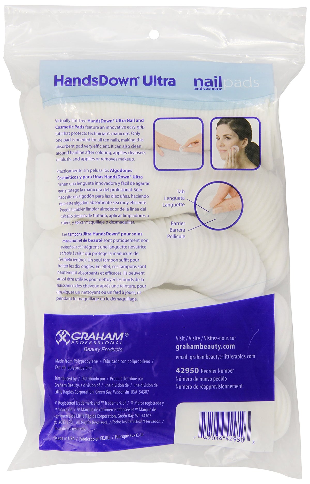 Graham Medical close-up of poly tab and pad texture for precise, no-mess handling