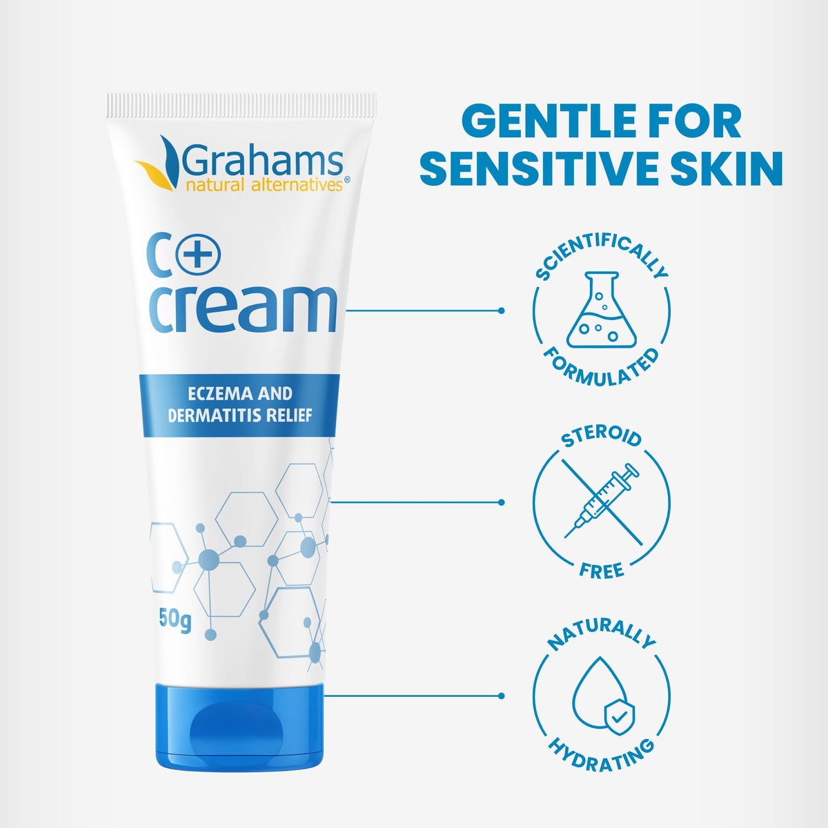 Grahams Natural cream being applied to hands to calm itchy skin fast