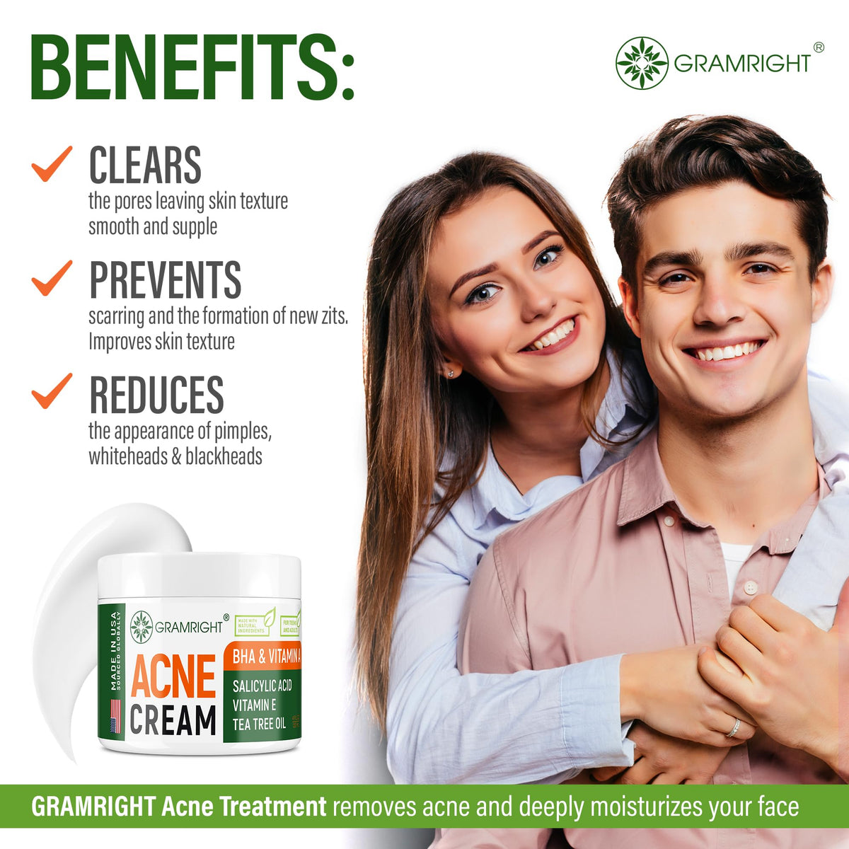 GRAMRIGHT body use image showing back and chest acne treatment benefit
