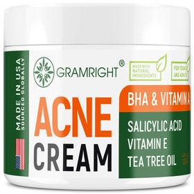 GRAMRIGHT front packaging showing acne cream benefits and label