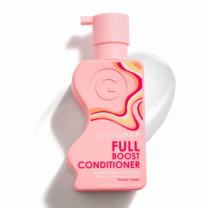 Grande Cosmetics conditioner front packaging showing bottle and brand benefit