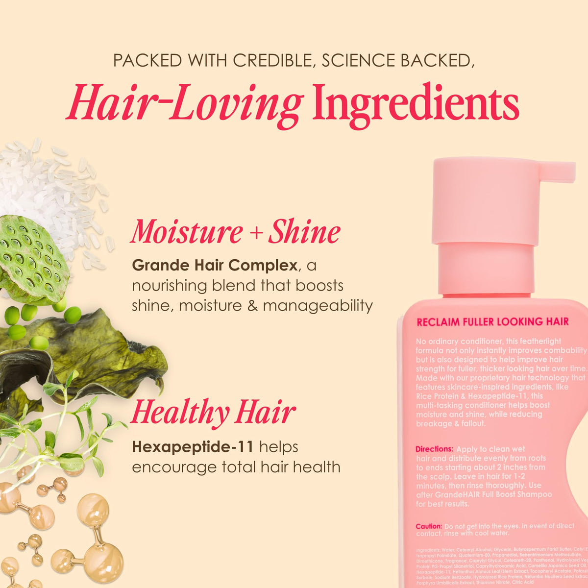 Grande Cosmetics bottle on bathroom shelf in lifestyle setting for routine