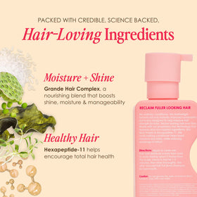 Grande Cosmetics bottle on bathroom shelf in lifestyle setting for routine