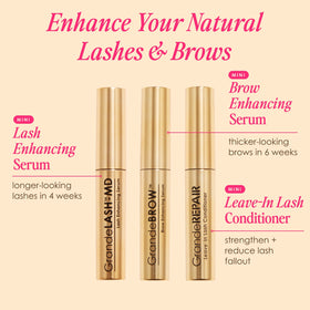 Grande Cosmetics GrandeBROW wand and texture close-up highlighting brow conditioning