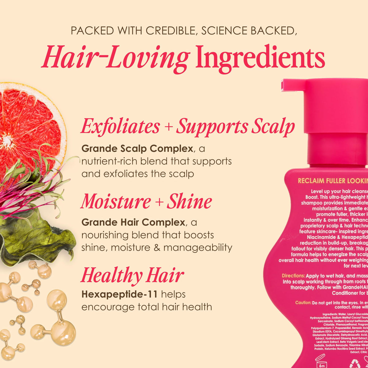 Grande Cosmetics GrandeHAIR on bathroom shelf lifestyle shot conveying salon-quality at home