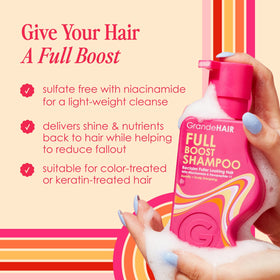 Grande Cosmetics GrandeHAIR next to common items showing 8 fl oz scale for sizing clarity