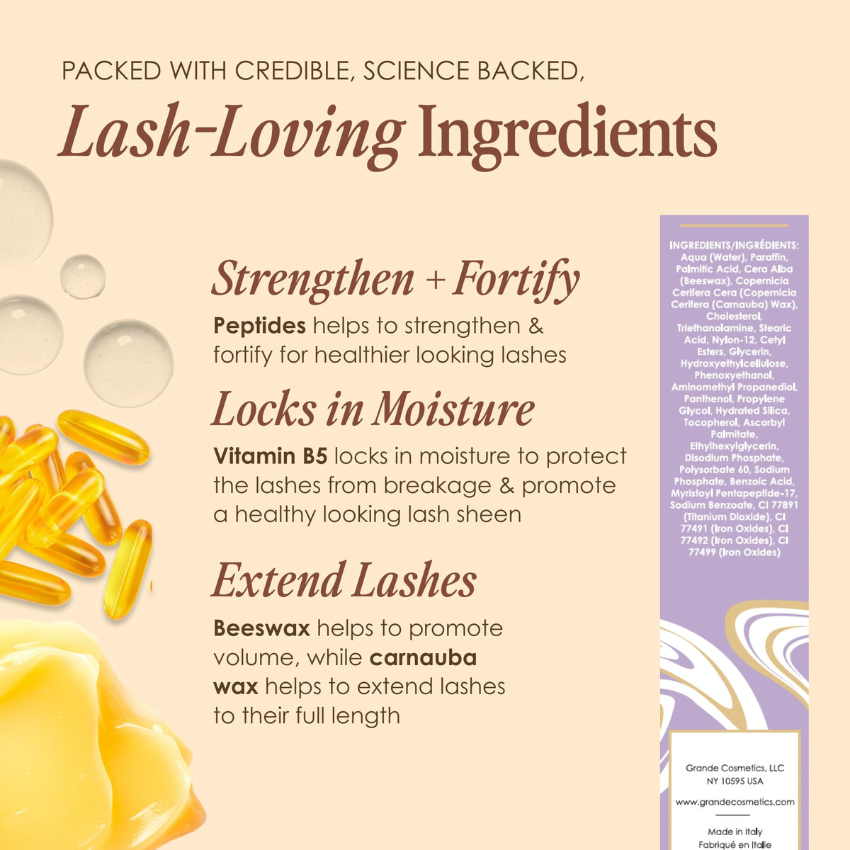 Grande Cosmetics GrandeMASCARA lifestyle image of woman applying mascara, natural defined lashes