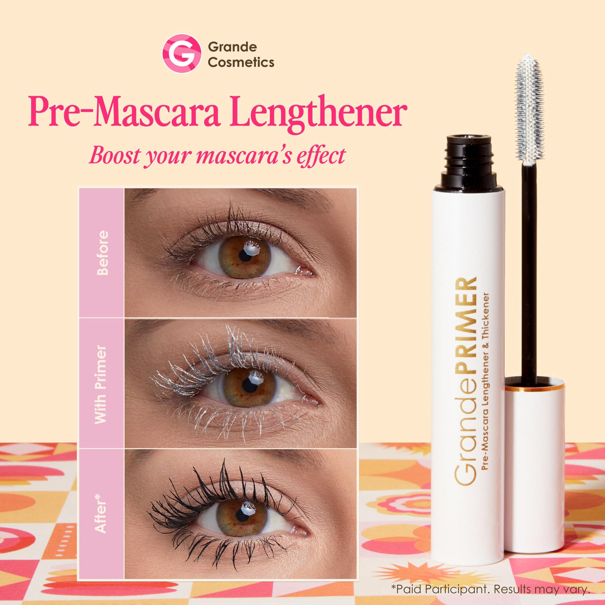 Grande Cosmetics GrandePRIMER molded brush detail for precise lash separation