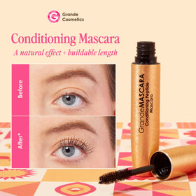 Grande Cosmetics wand close-up with mixed bristles, lifts and separates lashes for volume