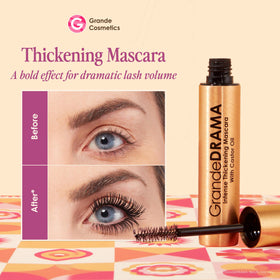 Grande Cosmetics wand close-up with hourglass brush, ensures precise separation