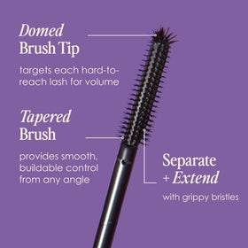 Grande Cosmetics dome-tip detail emphasizing volume and corner fanning benefit