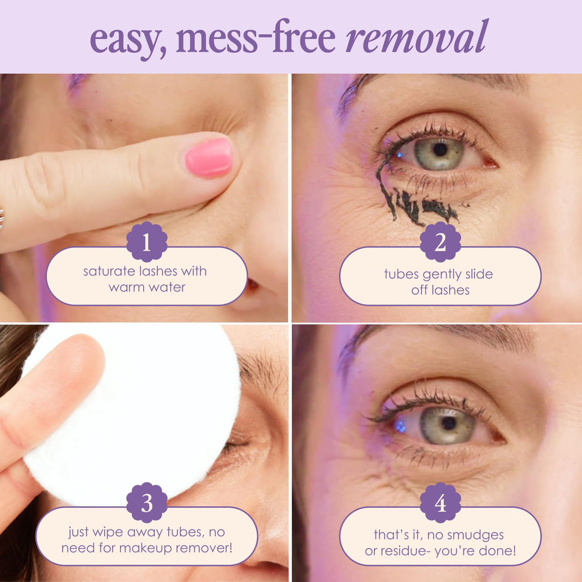 Grande Cosmetics worn on eyes in daytime look showing smudge-free hold benefit