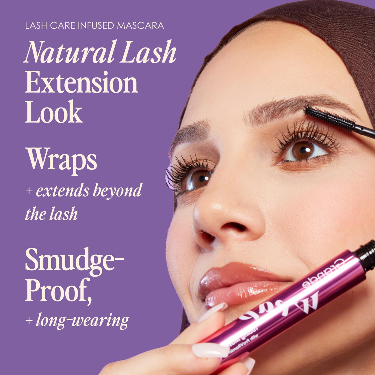 Grande Cosmetics formula swiped on fingers illustrating lightweight, nourishing texture