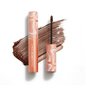 Grande Cosmetics front packaging showing Auburn shade and travel size benefit