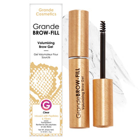 Grande Cosmetics front packaging showing clear brow gel benefits