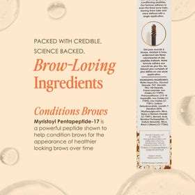 Grande Cosmetics model applying gel demonstrating easy styling and lasting groomed brows