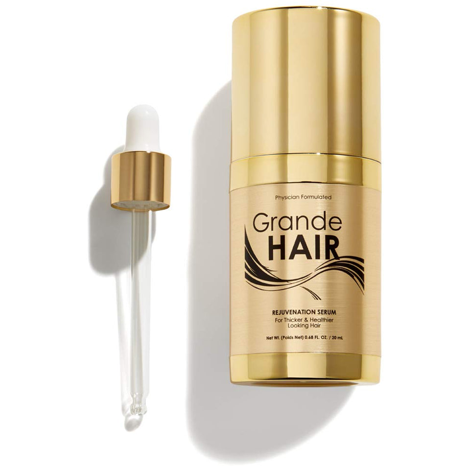 Grande Cosmetics grandehair front packaging showing compact travel bottle and branding benefit