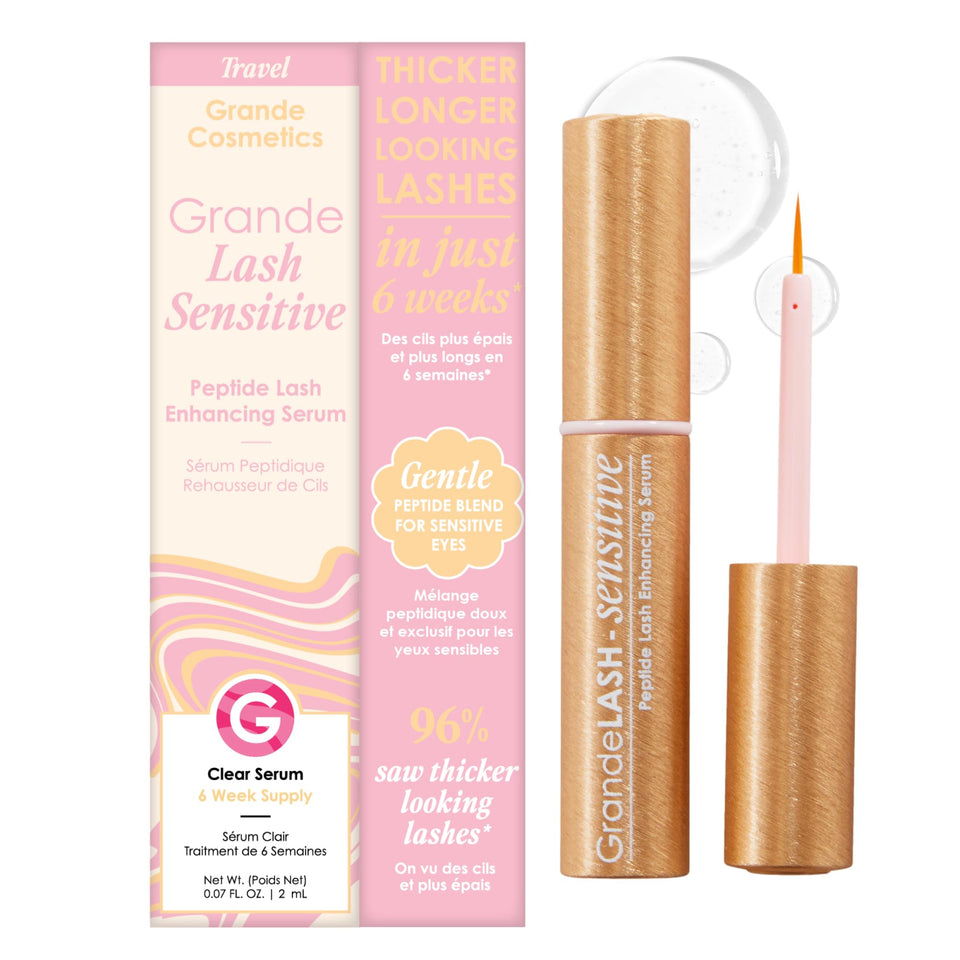 Grande Cosmetics front packaging showing product and benefits for fuller lashes
