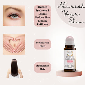 Grandma Flo's Naturals roller applying under eye to reduce puffiness and soothe