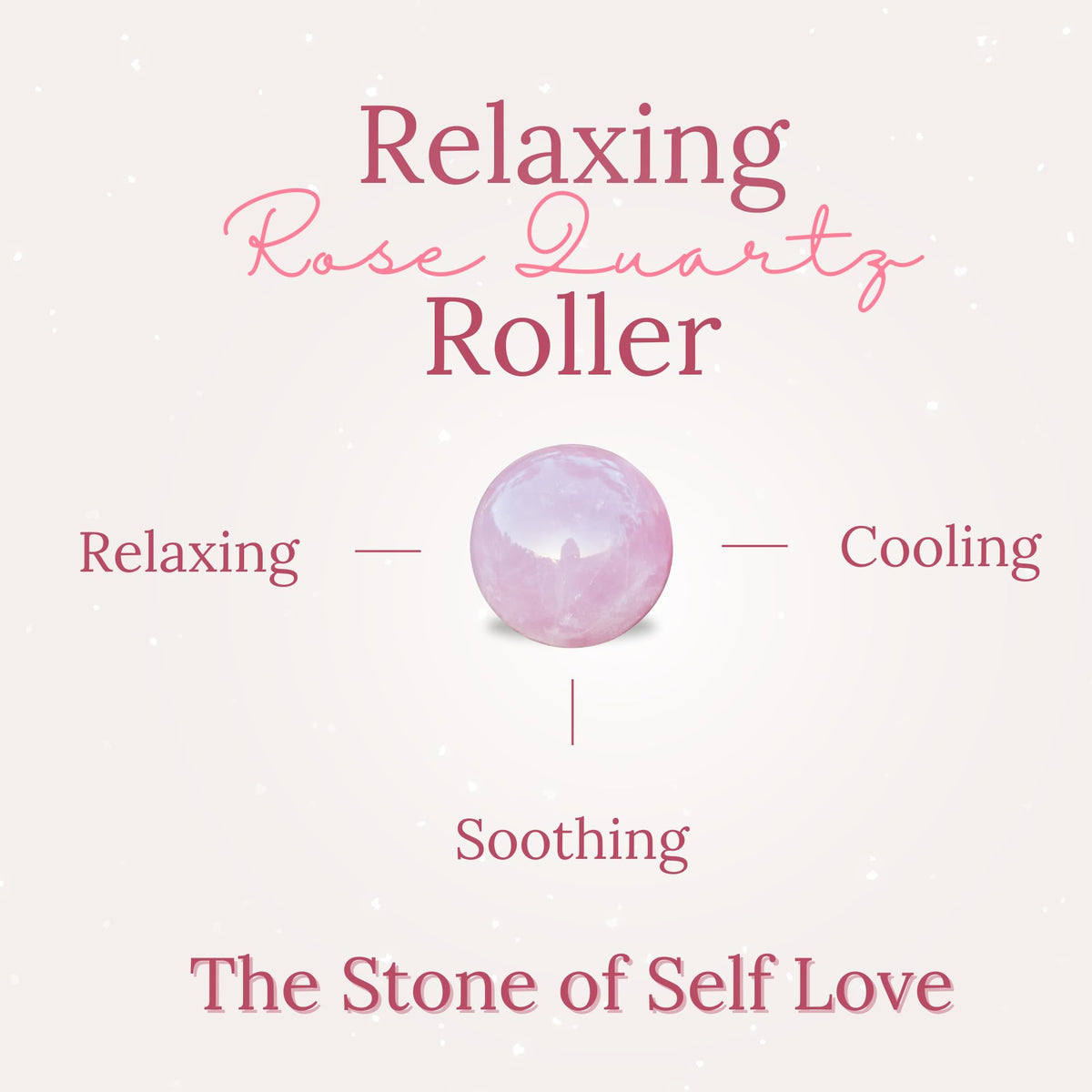 Grandma Flo's Naturals rose quartz roller close-up offering cooling application benefit