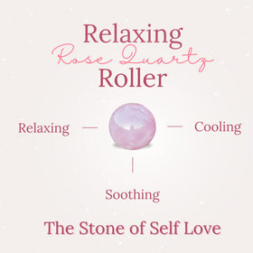 Grandma Flo's Naturals rose quartz roller close-up offering cooling application benefit