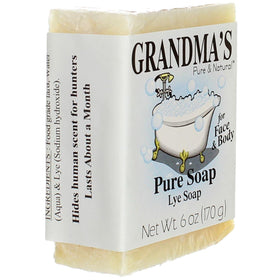GRANDMA'S PURE & NATURAL unwrapped large soap bar ready for daily use