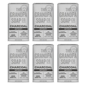 Grandpa Soap Company charcoal bar front packaging showing clean branding and vegan badge