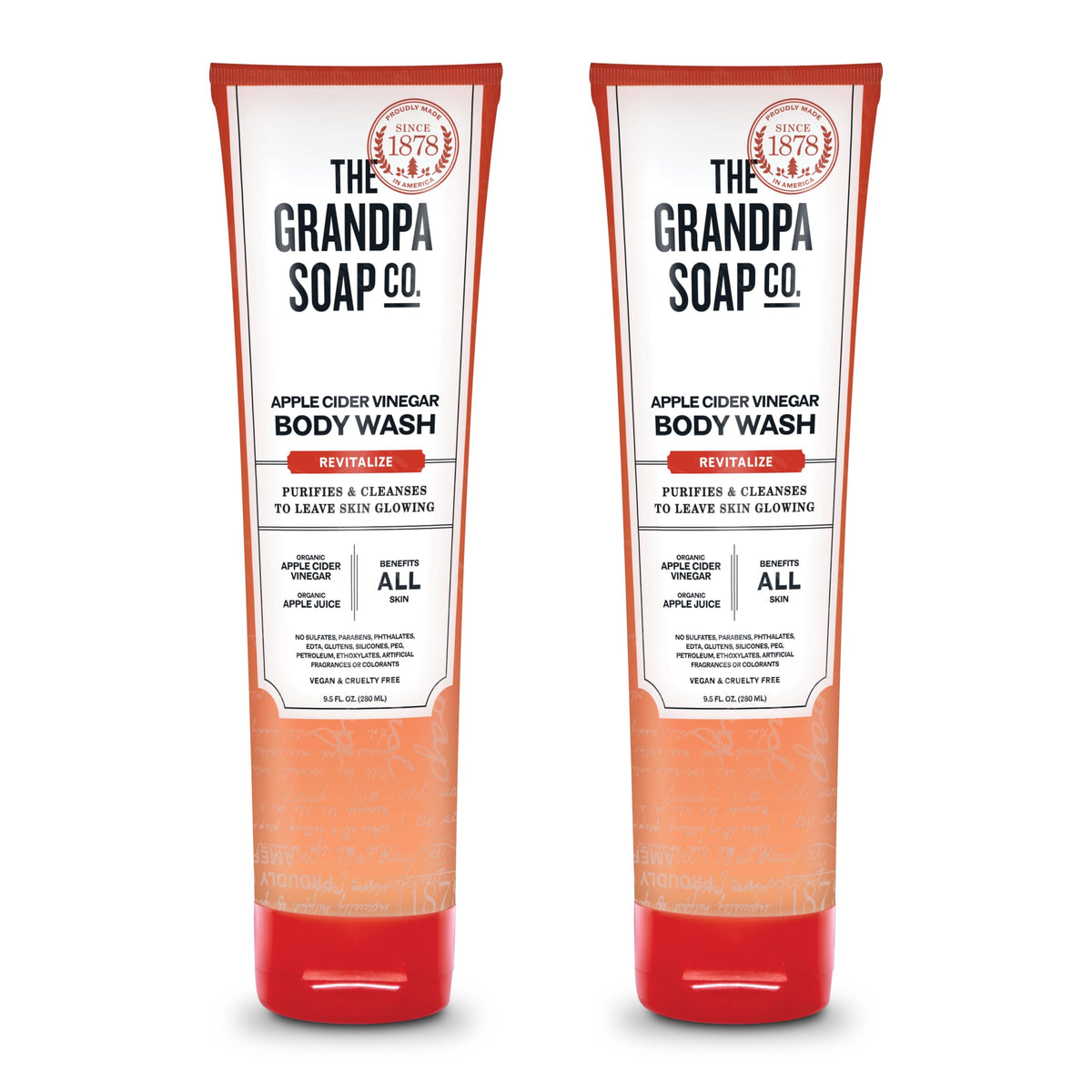 The Grandpa Soap Company front packaging showing clean label and two-pack benefit