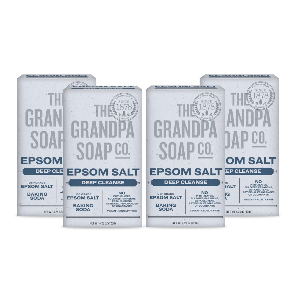 Grandpa Soap Company front packaging showing four bars and eco labeling for gifting