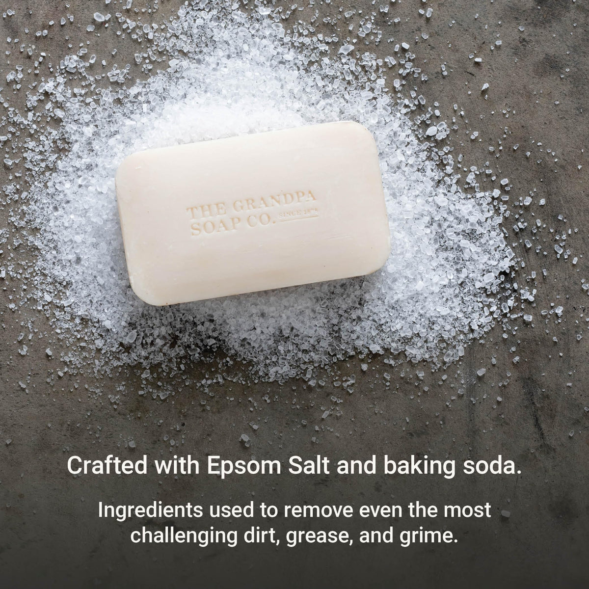 Lather in hand from Grandpa Soap Company soap demonstrating effective grease removal