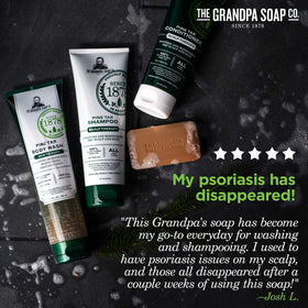 The Grandpa Soap Company label and ingredient panel clearly showing natural formulation