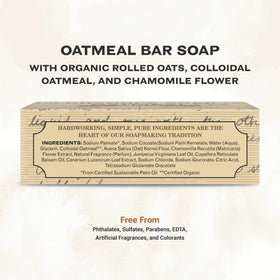 The Grandpa Soap Company close-up of bar texture showing oats and gentle exfoliation