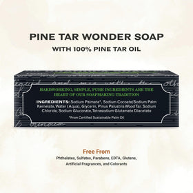 Grandpa Soap Company pine tar bar close-up texture highlighting natural formulation and rich lather