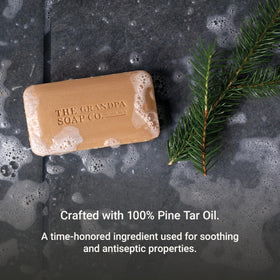 Grandpa Soap Company lathering foam in hand showing deep-cleanse benefit
