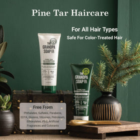 Grandpa Soap Company shampoo lather texture showing creamy foam for gentle cleansing