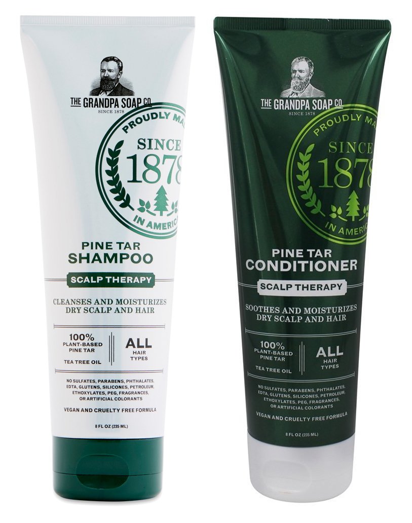 Grandpa's front-facing bottles showing label and travel-friendly 8oz size for reliable grooming