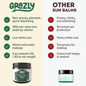 Grazly balm in beach setting showing water-resistant protection benefit