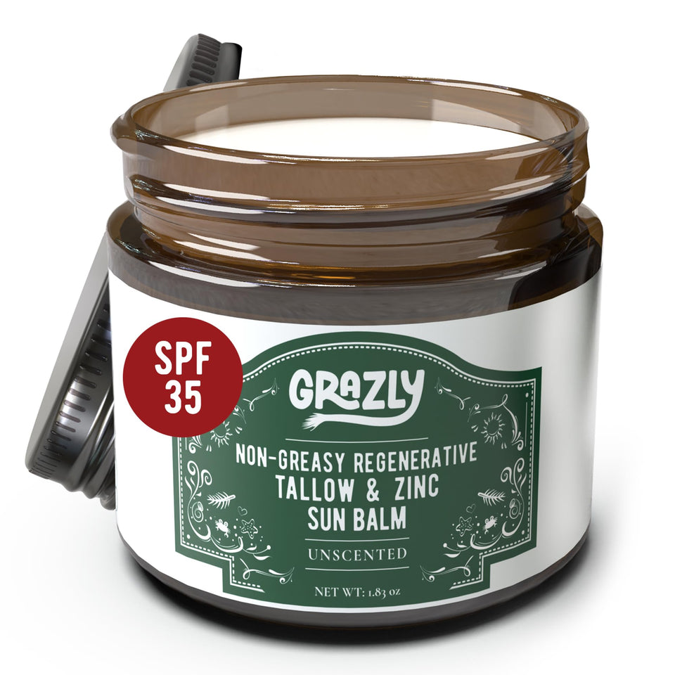 Grazly jar front view showing label and compact size benefit