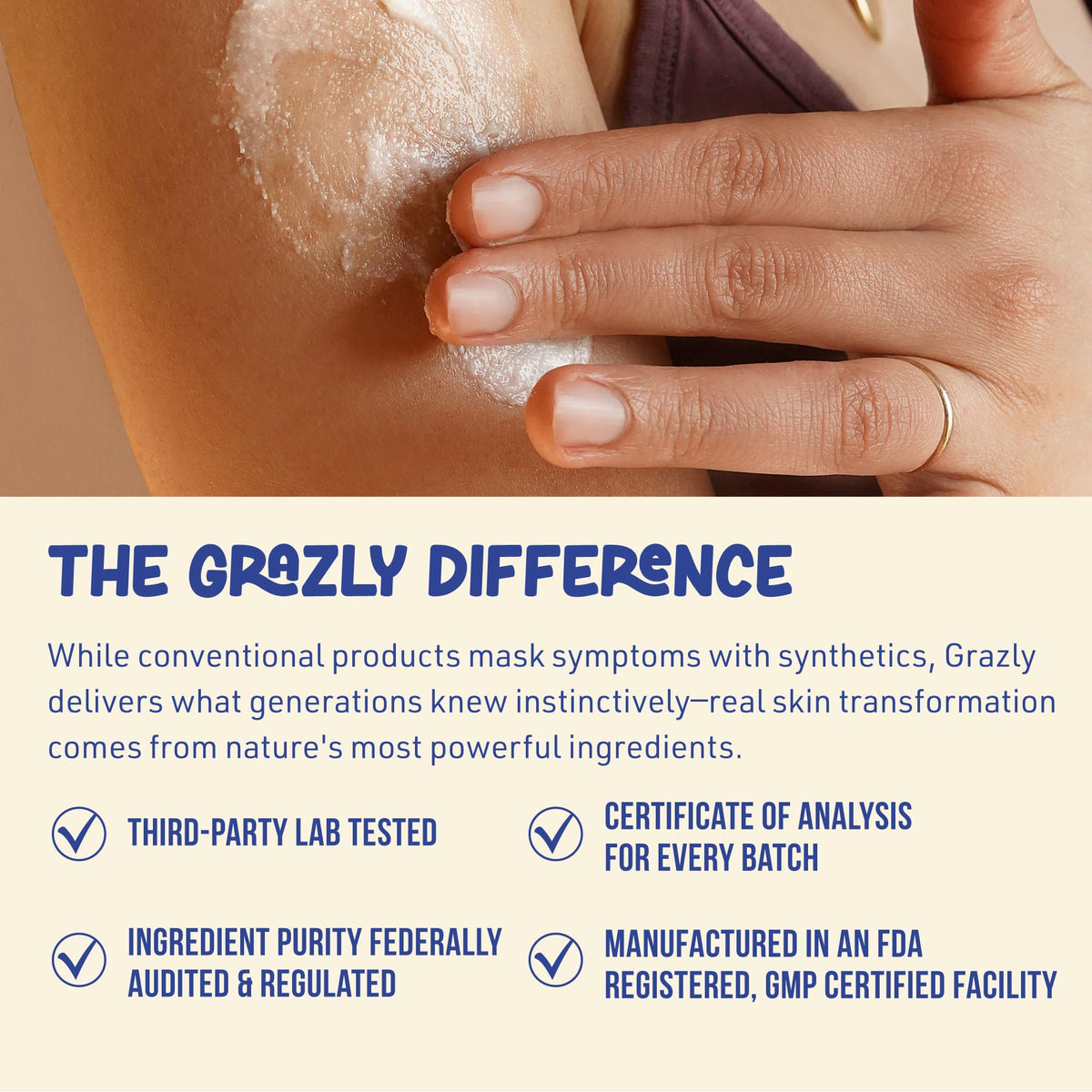 Grazly under makeup skin base photo showing non-greasy absorption