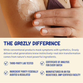 Grazly under makeup skin base photo showing non-greasy absorption