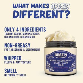Grazly whipped texture closeup highlighting light, fast-absorbing balm