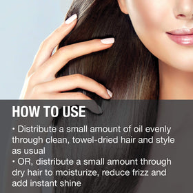 GREAT CLIPS applying oil to damp hair to speed drying and reduce frizz