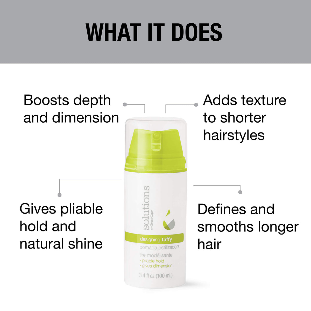 GREAT CLIPS product in hand demonstrating easy application and portion control benefit