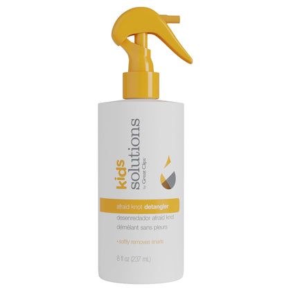Great Clips front packaging of kid's detangler spray showing easy-use benefit