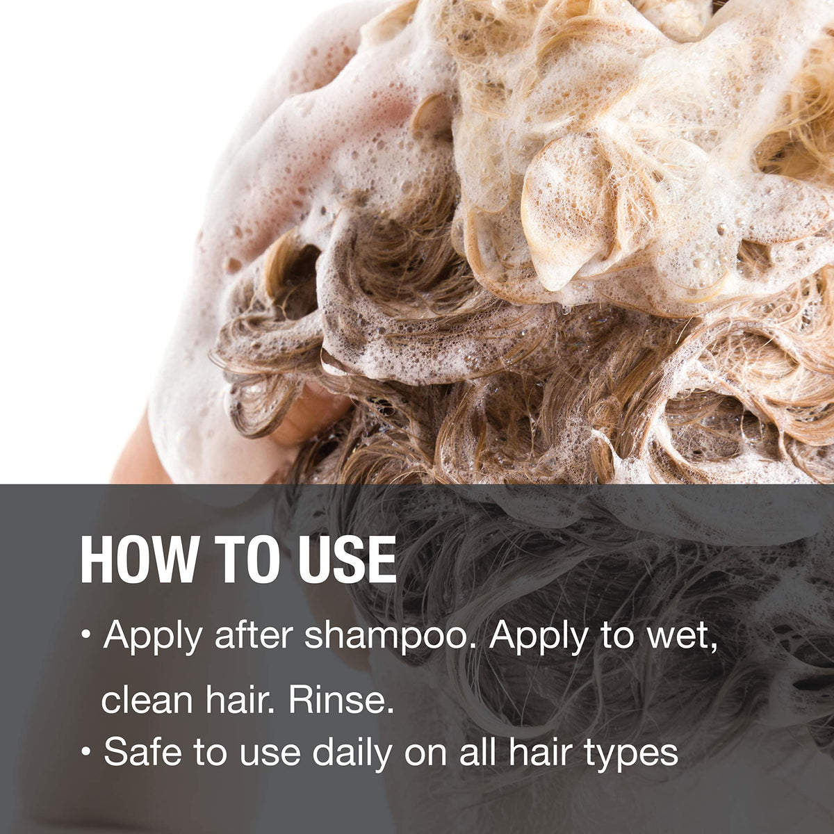 GREAT CLIPS shampoo in shower being applied to wet hair for gentle cleanse